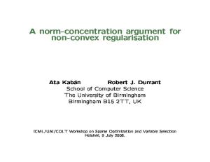 A norm-concentration argument for non-convex ... - Semantic Scholar