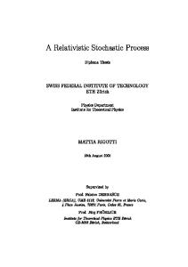 A Relativistic Stochastic Process - Semantic Scholar