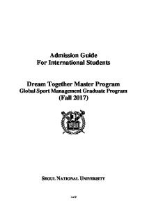 Admission Guide For International Students Dream Together Master ...