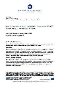 CHMP Orgam Agenda 10 July 2017 for publication - European ...