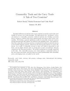 Commodity Trade and the Carry Trade - University of Chicago
