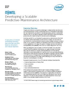Developing a Scalable Predictive-Maintenance Architecture White Paper