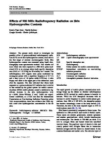 Effects of 900 MHz Radiofrequency Radiation on Skin ... - AVAATE