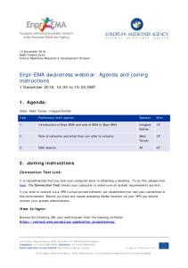 Enpr-EMA awareness webinar - European Medicines Agency