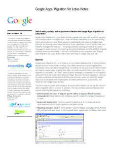 Google Apps Migration for Lotus Notes - JetLab