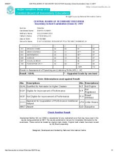 http://cbseresults.nic.in CENTRAL BOARD OF SECONDARY ...