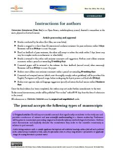 Instructions for authors - Revista Javeriana - Universidad Javeriana