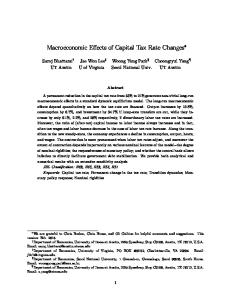 Macroeconomic Effects of Capital Tax Rate Changes
