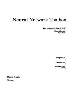 Neural Network Toolbox - Share ITS