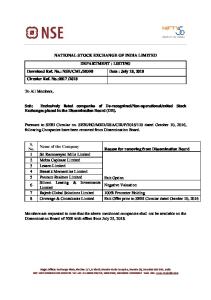 NSE/CML/38358 Date : July 18, 2018 Circular Ref