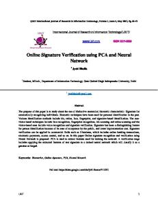 Online Signature Verification using PCA and ...  - IJRIT