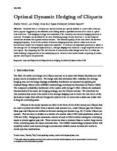 Optimal Dynamic Hedging of Cliquets - Semantic Scholar