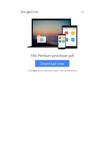 pentium processor pdf
