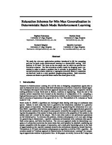 Relaxation Schemes for Min Max Generalization in ... - ORBi