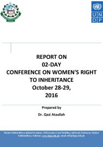 Report on 02-DAYCONFERENCE ON WOMEN RIGHT TO ...
