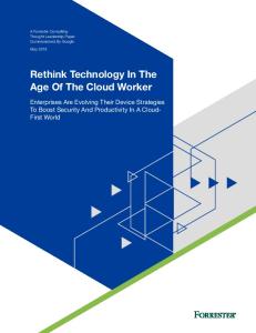 Rethink Technology In The Age Of The Cloud ...  Services