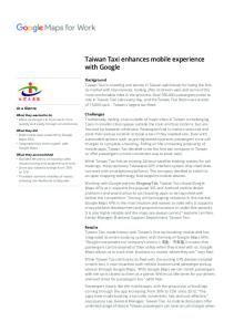 Taiwan Taxi enhances mobile experience with Google  services