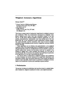 Weighted Automata Algorithms - Semantic Scholar